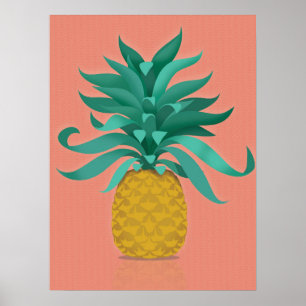 Affiches papier peint en ananas rose juteux