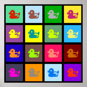 Affiches Papier peint en carreaux de canard