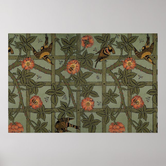 Affiches Papier peint en treillis de William Morris (Devant)