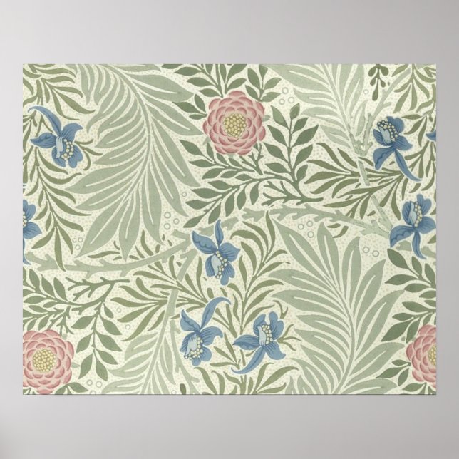 Affiches Papier peint floral de Larkspur de William Morris (Devant)