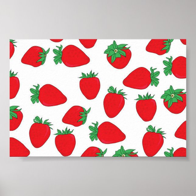 Affiches Papier peint fraise (Devant)