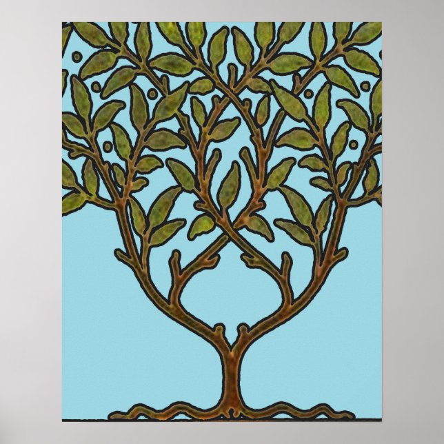 Affiches Papier peint frise d'arbre de William Morris (Devant)