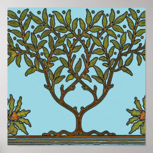 Affiches Papier peint frise d'arbre de William Morris