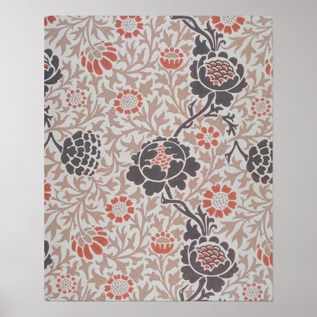 Affiches Papier peint William Morris Flower Grafton (Devant)