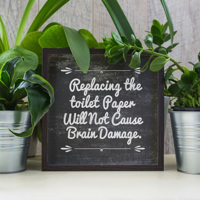 Affiches Papier Toilette Blackboard Drôle Devis (A humorous housewarming gift for that friend or family member who might need a gentle reminder.)