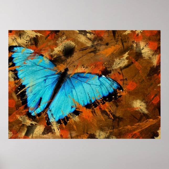 Affiches Papillon Abstrait (Devant)