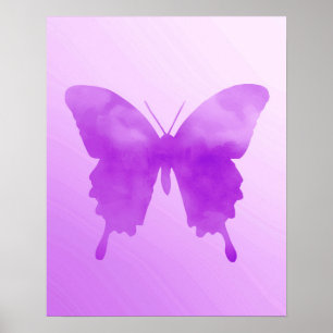 Affiches Papillon aquarelle - Lavande et Violet