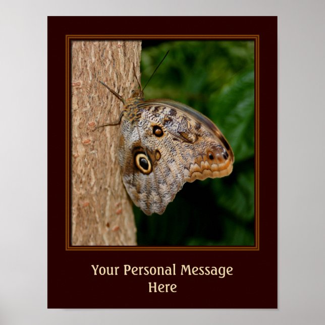 Affiches Papillon Brown sur arbre Personnalisé (Devant)