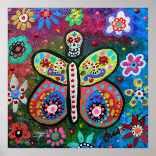 Affiches Papillon Dia de los Muertos