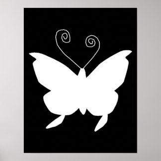 Affiches Papillon Diva En Blanc