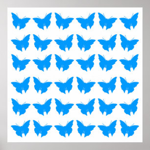 Affiches Papillons en gras bleu clair