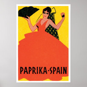 Affiches Paprika Espagne Étiquette Vintage