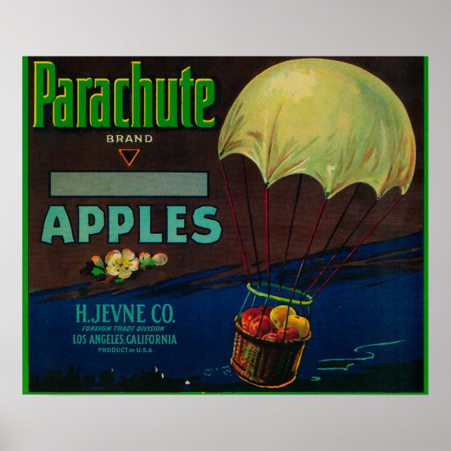 Affiches Parachute Étiquette Apple Crate (Devant)