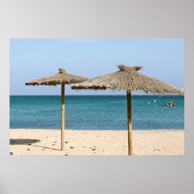 Affiches Parapluies de plage en chaume (Devant)