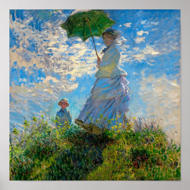 Affiches Parasol Monet Femme Impressionnisme (Devant)