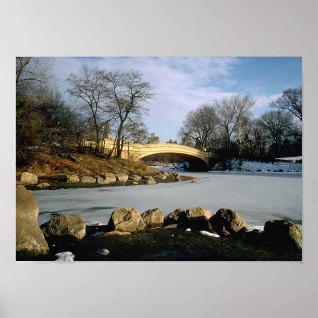 Affiches Parc Central de Bow Bridge Winter NYC (Devant)