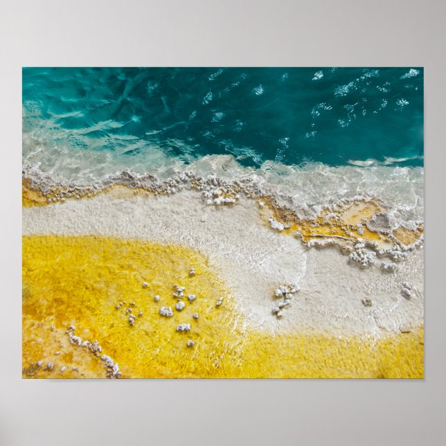 Affiches Parc de Yellowstone Abstrait en Turquoise et Jaune (Devant)