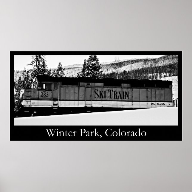 Affiches Parc d'hiver Ski Train (Devant)