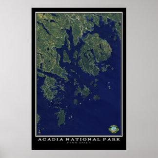 Affiches Parc national Acadia Maine Du Satellite Spatial