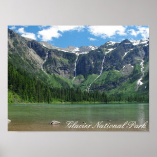 Affiches Parc national de glacier de lac avalanche