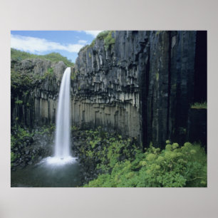 Affiches Parc national de Skaftafell, cascade de Svartifoss