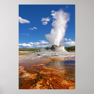 Affiches Parc national de Yellowstone d'éruption de geyser