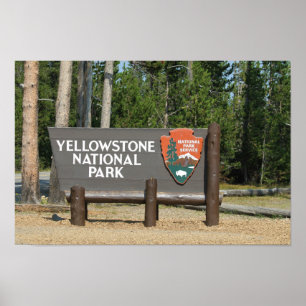 Affiches Parc national de Yellowstone, panneau, Wyoming, Ét