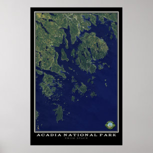 Affiches Parc national Maine d'Acadia de satellite de