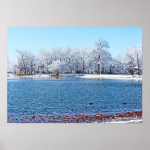 AFFICHES PARC OLANDER "HIVER BLANC" ET LAC/NEIGE COUVERT