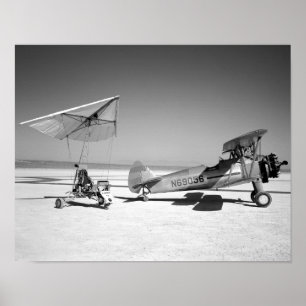 Affiches Paresev 1-A sur Lakebed avec l'avion de remorquage