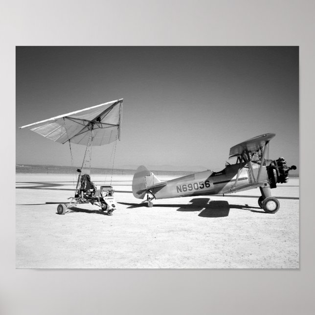 Affiches Paresev 1-A sur Lakebed avec Tow Plane (Devant)