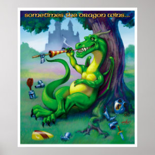 Affiches Parfois, le dragon gagne l'impression verte