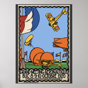 Affiches Paris Air Show 1920, Style Vintage