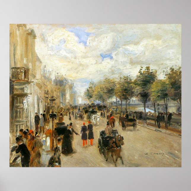 Affiches Paris, Le Quai Malaquais, par Renoir (Devant)