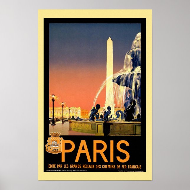 Affiches Paris Vintage voyage (Devant)