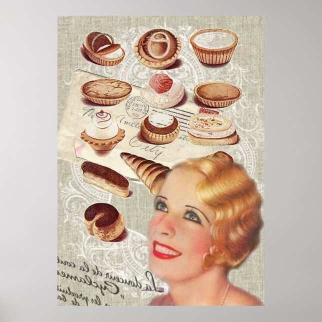 Affiches parisien bakery cupcake pastry cookike cupcake (Devant)