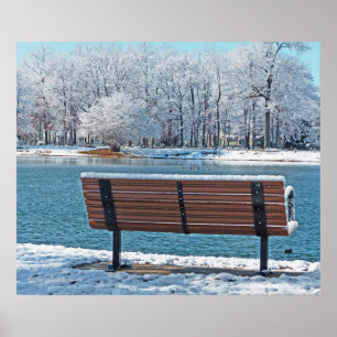 AFFICHES PARK BENCH SURPLOMBANT LE LAC JUSQU'À WONDERLAN HI