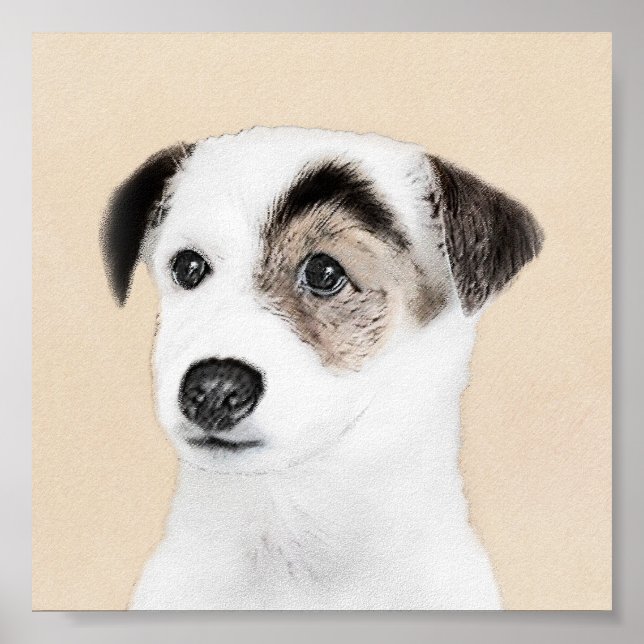 Affiches Parson Jack Russell Terrier Peinture - Chien Art (Devant)