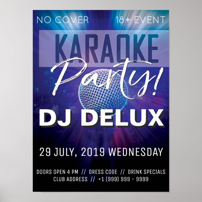 Affiches Parti Karaoke | DJ | Club Flyer (Devant)