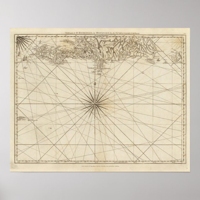 Affiches Partie sud de Saint Domingo ou Hispaniola (Devant)