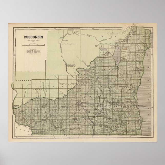 Affiches Partie sud du Wisconsin (Devant)