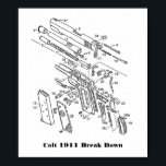 Affiches Parties de 1911, Colt 1911<br><div class="desc">Colt 1911 Répartition des pièces</div>