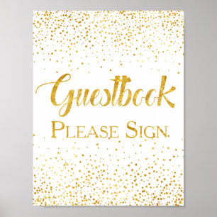 Affiches Parties scintillant d'or Faux Confetti Mariage Liv