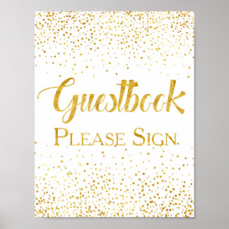 Affiches Parties scintillant d'or Faux Confetti Mariage Liv