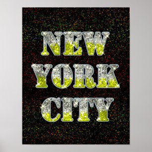 Affiches Parties scintillant d'or Silver de New York