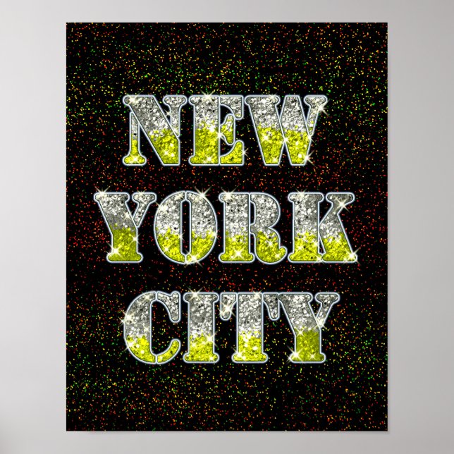 Affiches Parties scintillant d'or Silver de New York (Devant)