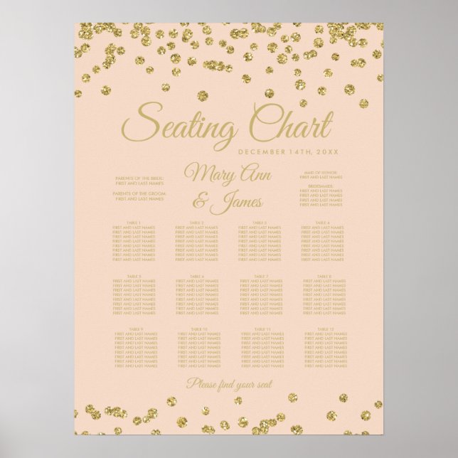 Affiches Parties scintillant Platine Gold Faux Confetti Blu (Devant)