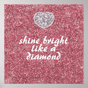 Affiches Parties scintillant rose brillant diamant brillant
