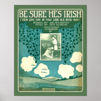 Affiches Partition vintage Assurez-vous qu'il est irlandais
