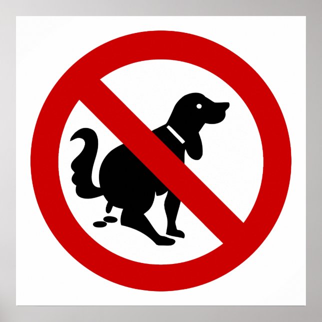 Affiches Pas de déjections canines ⚠ Panneau thaï ⚠ (Devant)